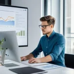 Home 11 정보 계층화가 글의 품질에 미치는 영향 - **Prompt 1: "The Architect of Digital Content"**
A young, focused professional (gender-neutral, ...