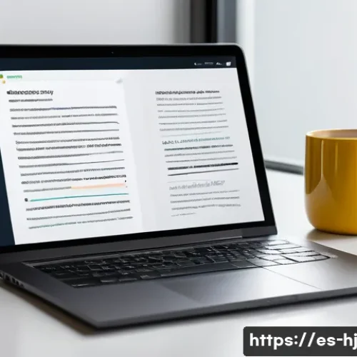 정보 계층화 글쓰기의 심화 연구 - A modern, bright digital workspace showing a sleek laptop screen displaying a well-organized documen...