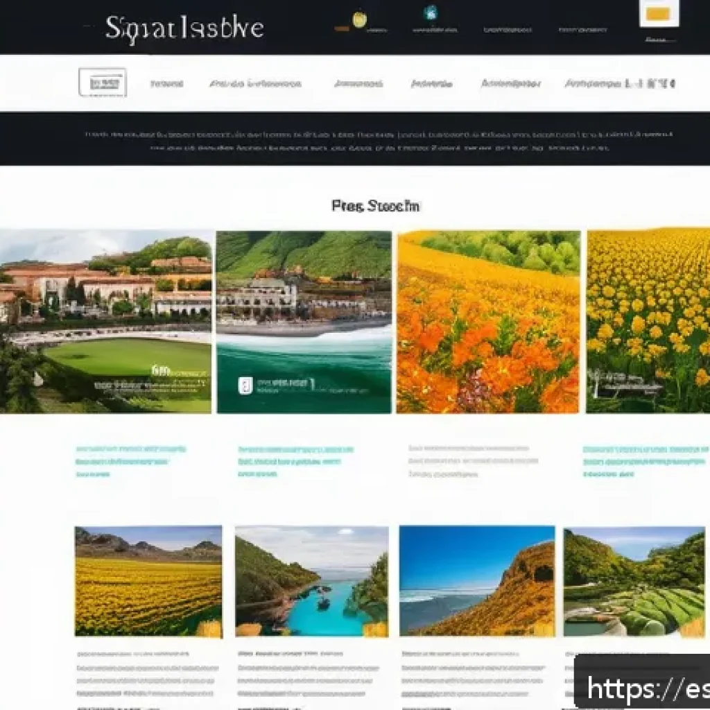 정보 계층화와 사용자 경험 디자인 - A modern, clean website homepage layout designed for Spanish-speaking users, featuring a balanced us...