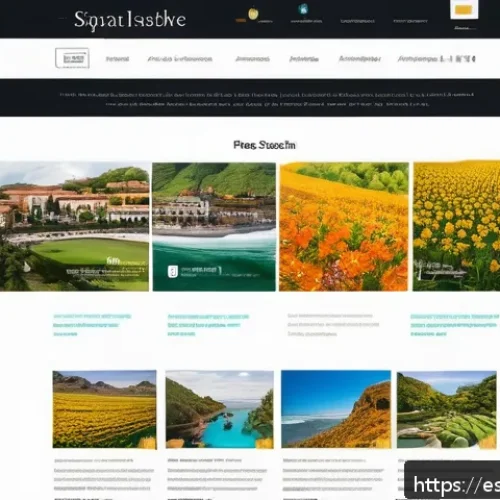 정보 계층화와 사용자 경험 디자인 - A modern, clean website homepage layout designed for Spanish-speaking users, featuring a balanced us...